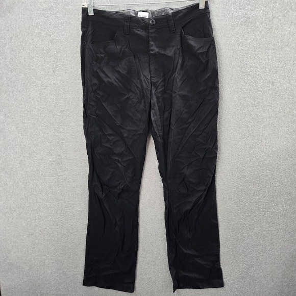 Eddie Bauer Men Tech Pants 36x32 Black Chino Nylon Spandex Mid Rise Pockets - Picture 1 of 11